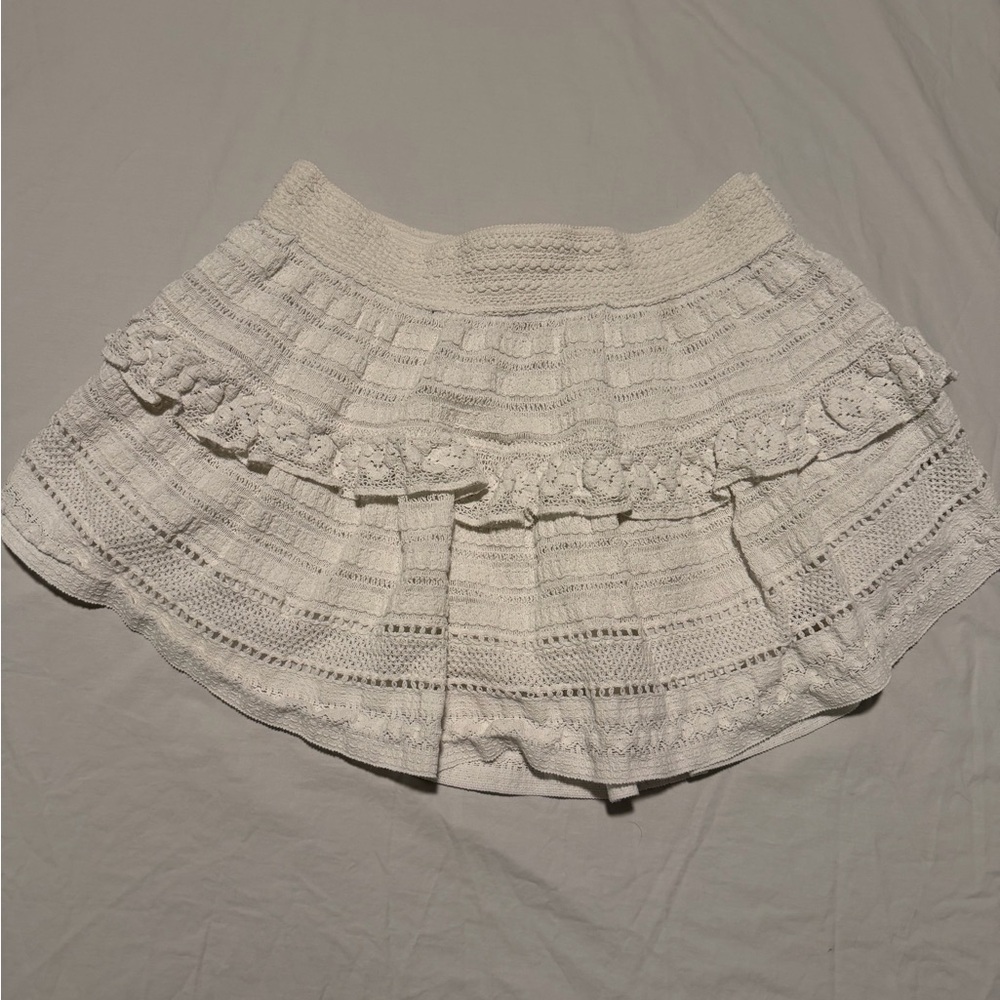 Aerie White Lace Mini Skirt